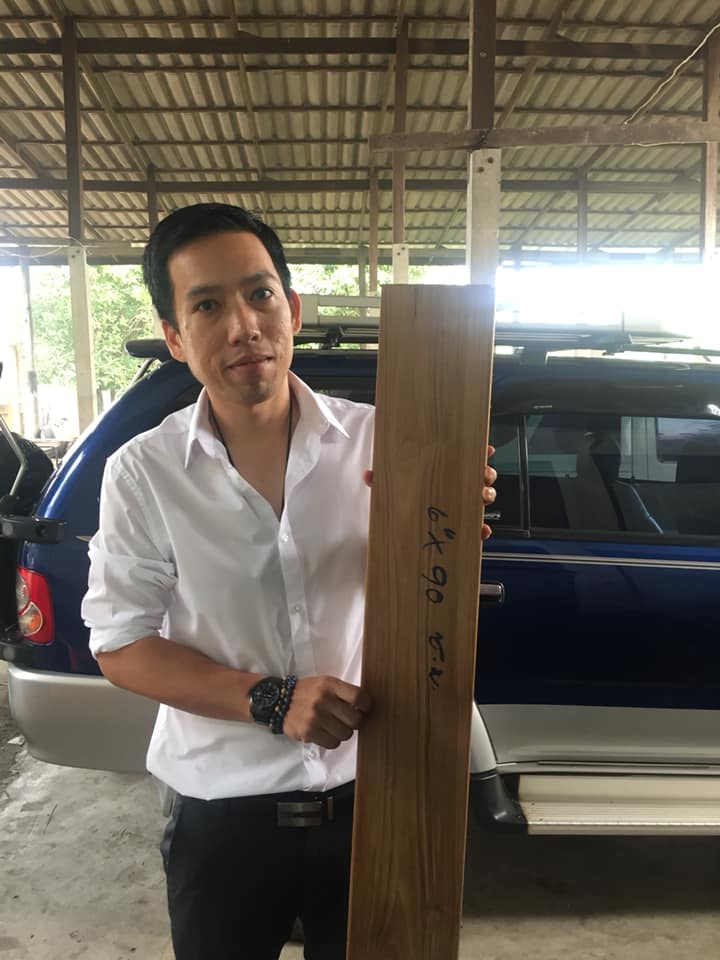 ปาเก้ไม้สัก ไม้สักพื้น ขนาด 6 นิ้ว x 90 เซนติเมตร